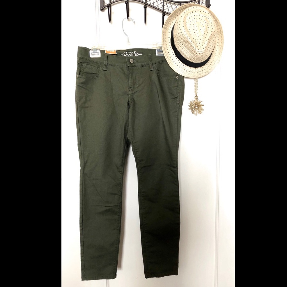 Old Navy Rockstar Low Rise Olive Green Jeans